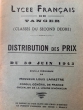 Distribution des prix du 30 juin 1943